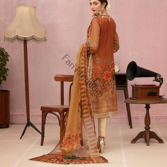 Banarsi Shaded Masuri Zardozi Embroidered Shalwar Kameez Pakistani/Indian L/45.5 - Picture 4 of 17